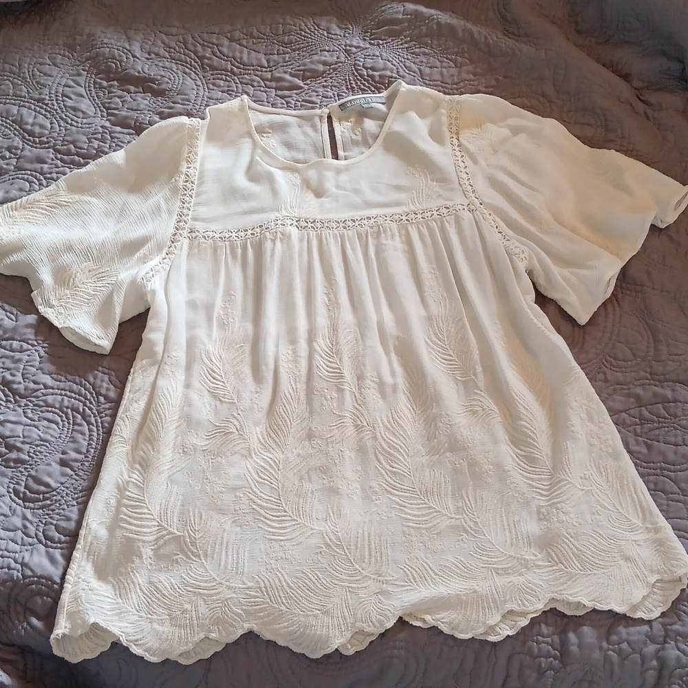 Dainel Rainn Off-white Patterened Shirt - Size L